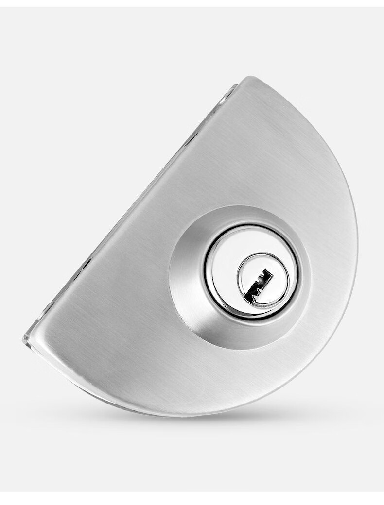 中央锁免开孔玻璃门锁玻璃门插销锁 半圆310-单门(外钥匙内无)【图片