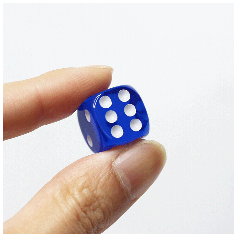 点数彩色透明骰子数字筛子教具大话骰游戏道具骰盅色子10颗利戈雅桔