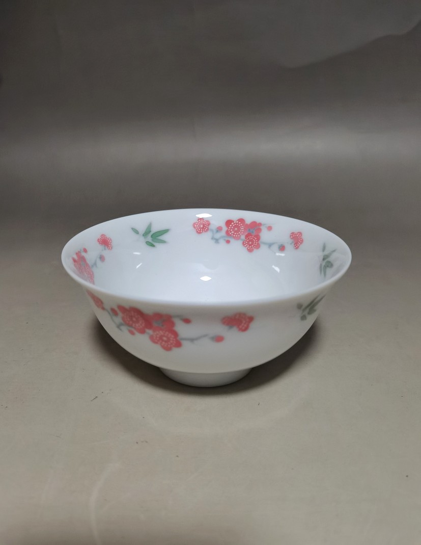 醴陵瓷器 醴陵陶瓷釉下五彩手绘四季花卉毛瓷碗撤柜一级品5寸 饭碗sn