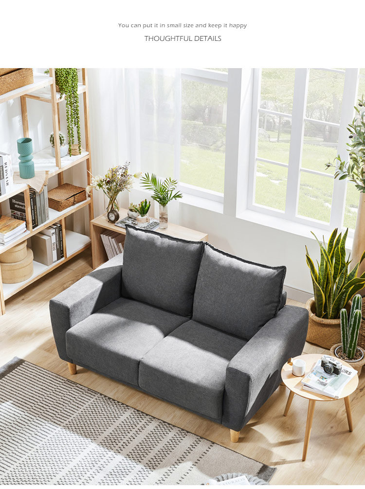 林氏木业 布艺沙发 简约现代客厅布艺沙发双人位网红款小户型沙发家具