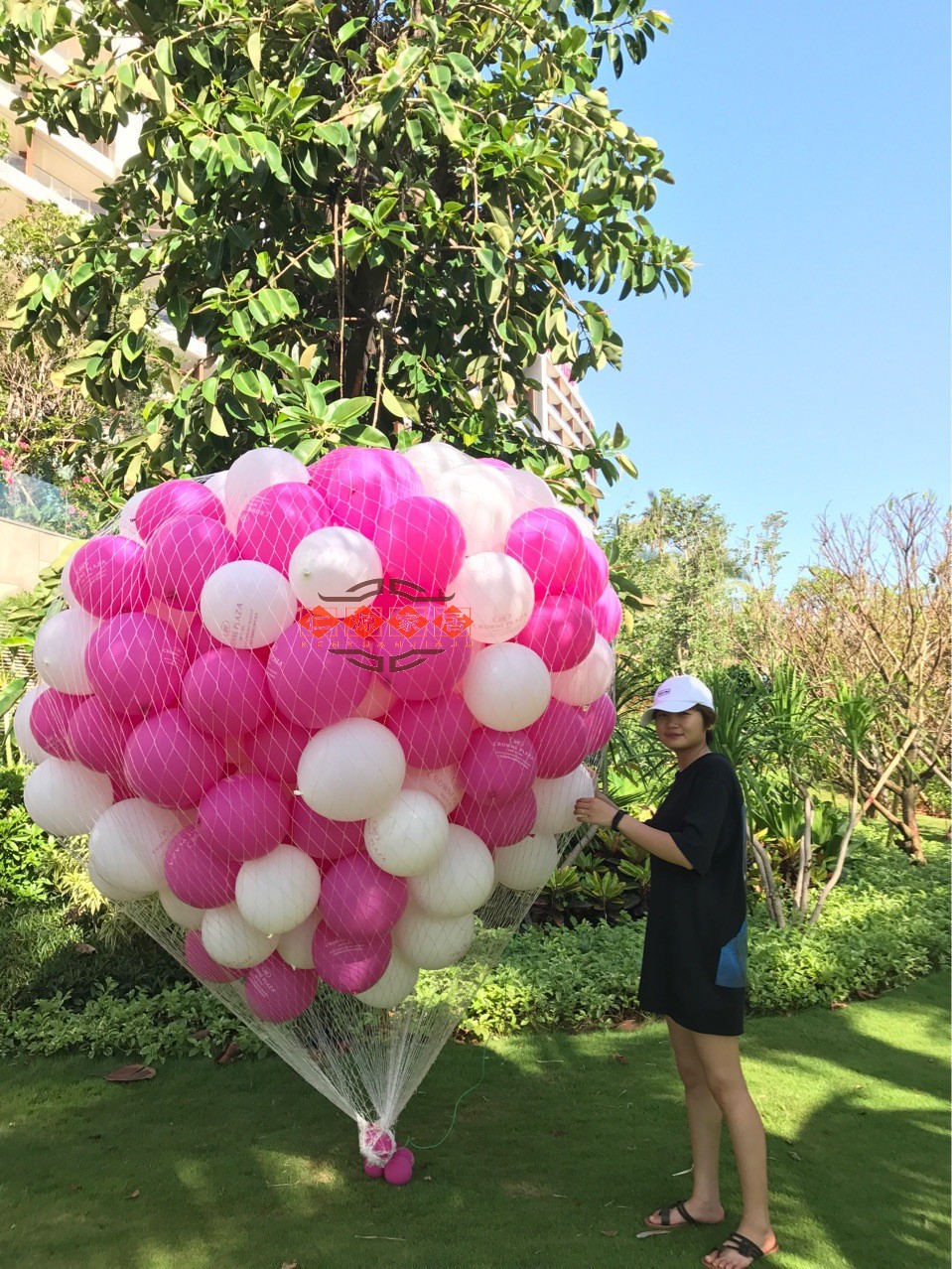 气球雨网下落网掉落网气球放飞网兜公司开业装饰气球网婚礼装饰500个
