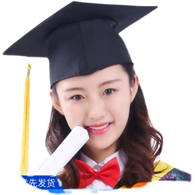 博士帽子学士帽硕士帽博士帽导师帽校长帽成人毕业礼帽定制校徽硕士帽
