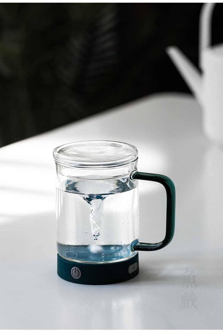 自动搅拌杯玻璃全自动咖啡杯搅拌杯磁力旋转电动杯充电带盖牛奶办公