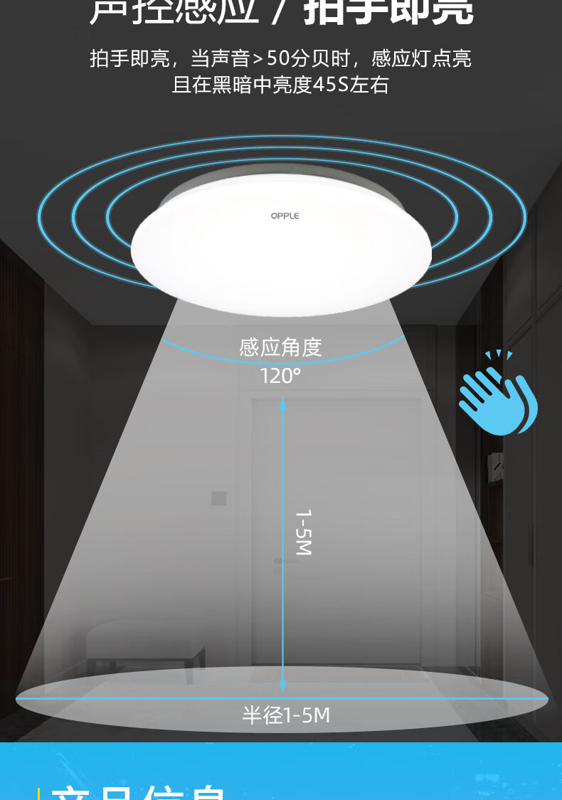光控走廊过道消防应急工程雷达感应佛山灯具照明mx42023w白光雷达感应