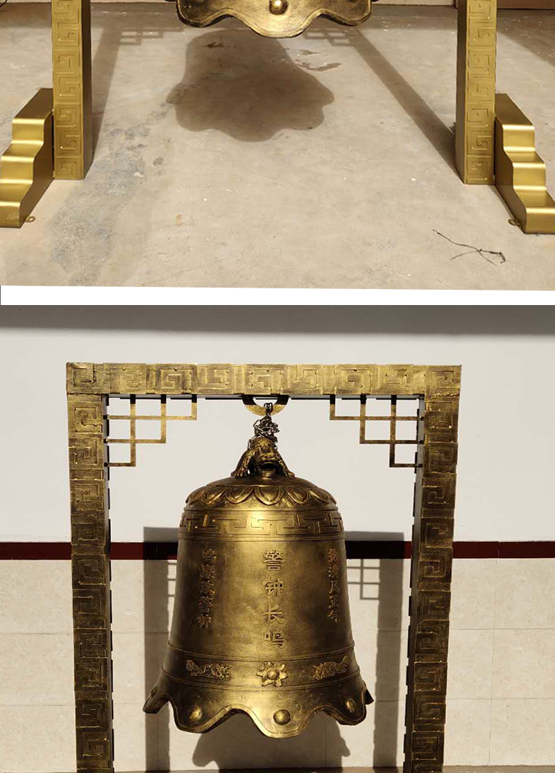 玻璃钢展厅警钟长鸣寺庙钟铜钟警钟雕塑廉政消防大禁毒警钟摆件 高度