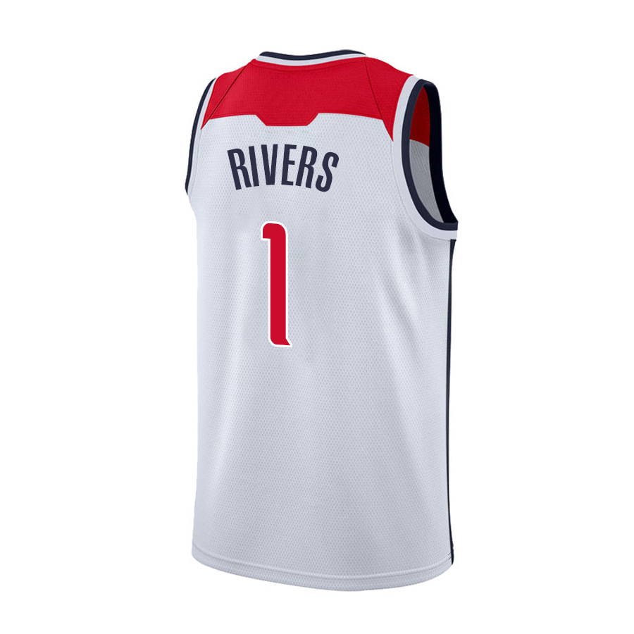 滕讯体育nba全新赛季奇才队1号里弗斯球衣rivers快船25号球迷版篮球服