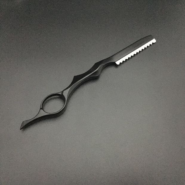 美发理发削刀家用金属削发刀头发打薄去薄削发器削发梳理发刀黑色带