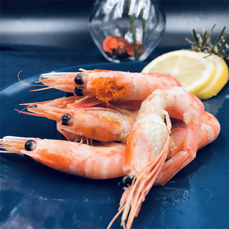 北极甜虾熟冻解冻即食冰虾头籽海鲜礼盒水产冻虾头膏头籽新虾籽虾 腾