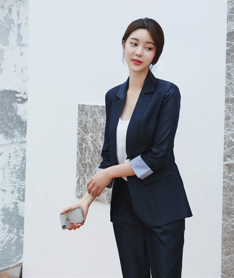 夏季西装套装女薄款韩版休闲时尚英伦风气质职场新人穿搭ol小西服品质