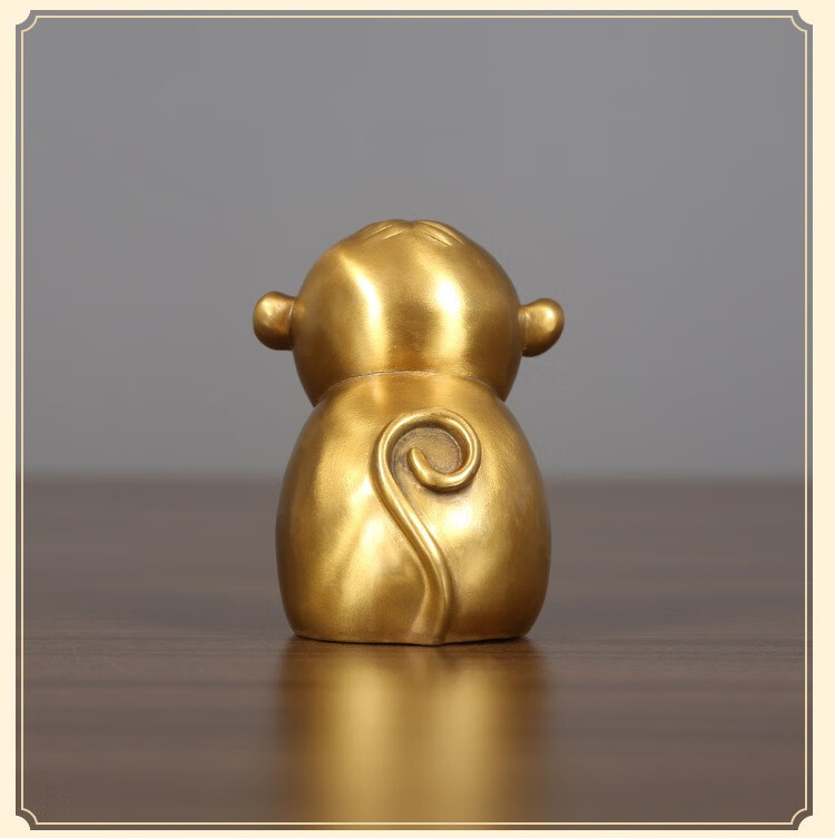 爱帛哆铜猴摆件纯铜十二生肖猴卡通猴生日礼物办公室家居铜工艺礼品