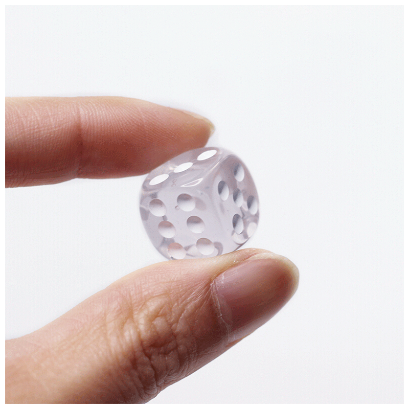 点数彩色透明骰子数字筛子教具大话骰游戏道具骰盅色子10颗利戈雅桔