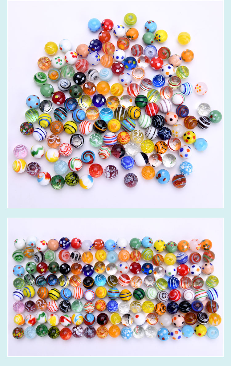 玻璃珠子彩色漂亮游戏打弹珠小儿童水晶珠手工实心透明精彩玻璃珠8090