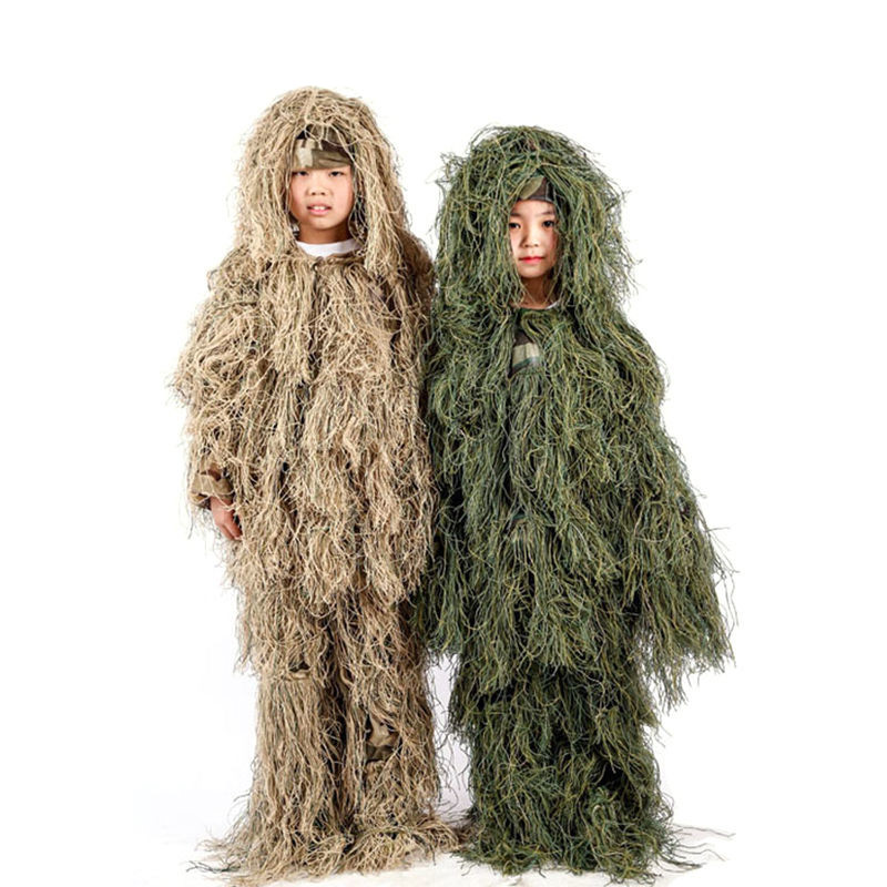 绝地儿童吉利服伪装服丛林迷彩隐身衣伪装服军迷彩服真人cs装备 儿童