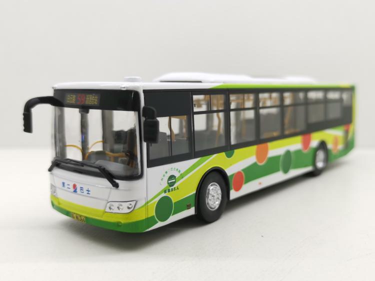 原厂广州公交车模型二巴公交汽车巴士59路客车仿真合金模型164广州59