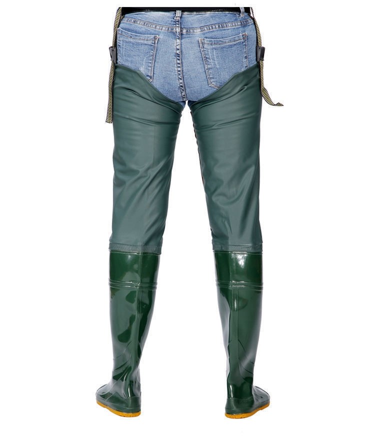 雨裤男水裤下半身水叉裤防水下水裤厚牛筋赶海专业打渔郎轻便连体002