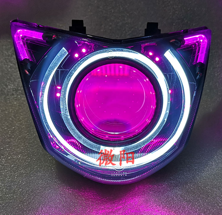 适用于微阳飞鹰鬼火1rsz一代摩托车透镜改装海5氙气灯天使恶魔眼hid