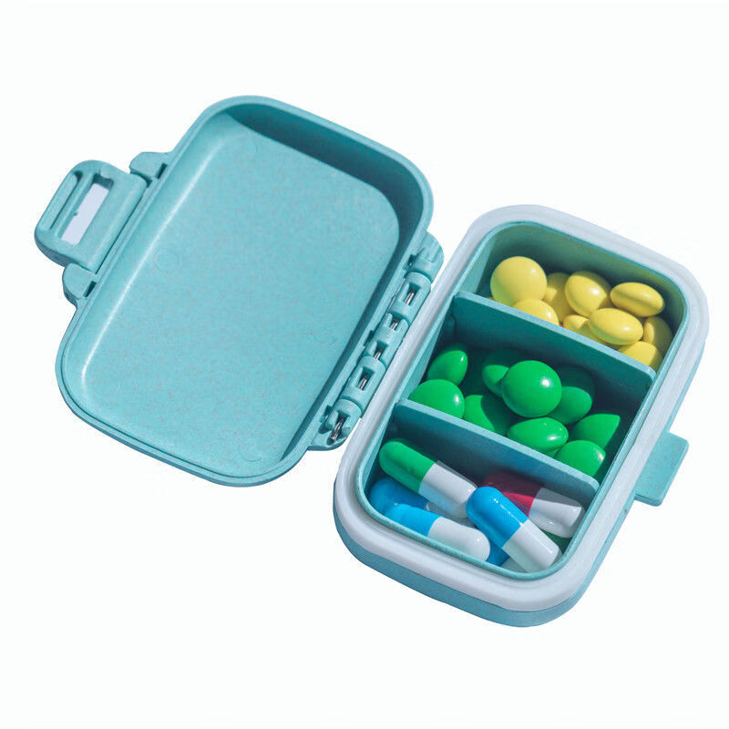 心脏急救药盒方便随身携带迷你药盒小号分类装放药丸密封吃薬盒 【3格