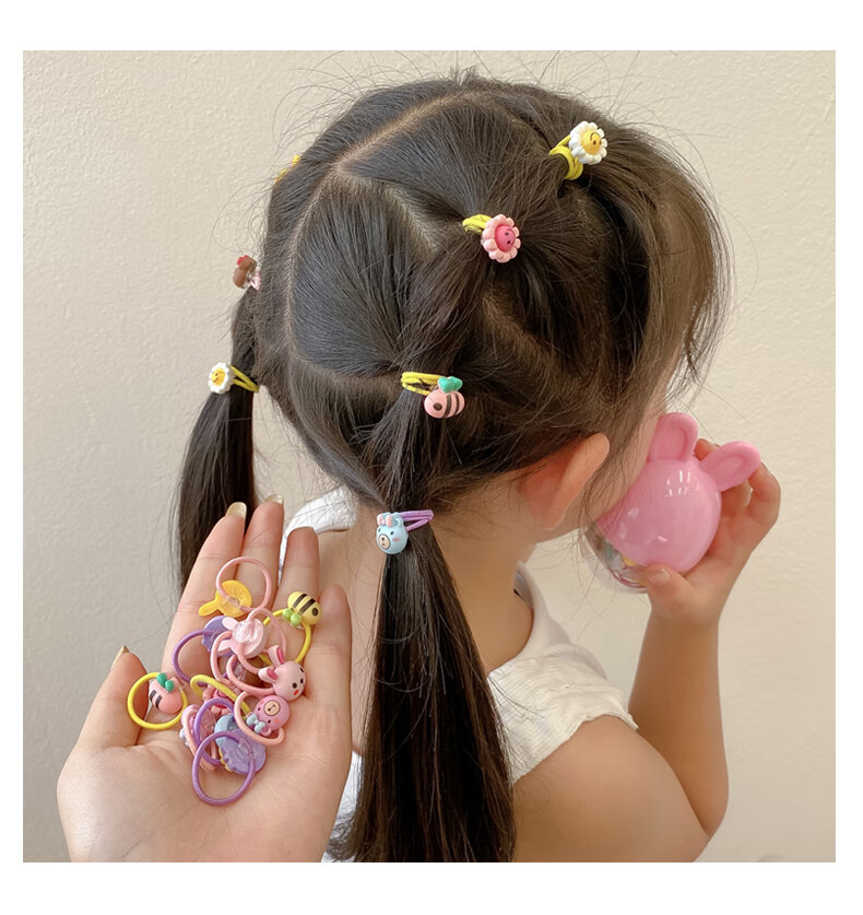 俪泽优 儿童发绳不伤发小皮筋高质量弹性好女童头绳橡皮筋宝宝拇指