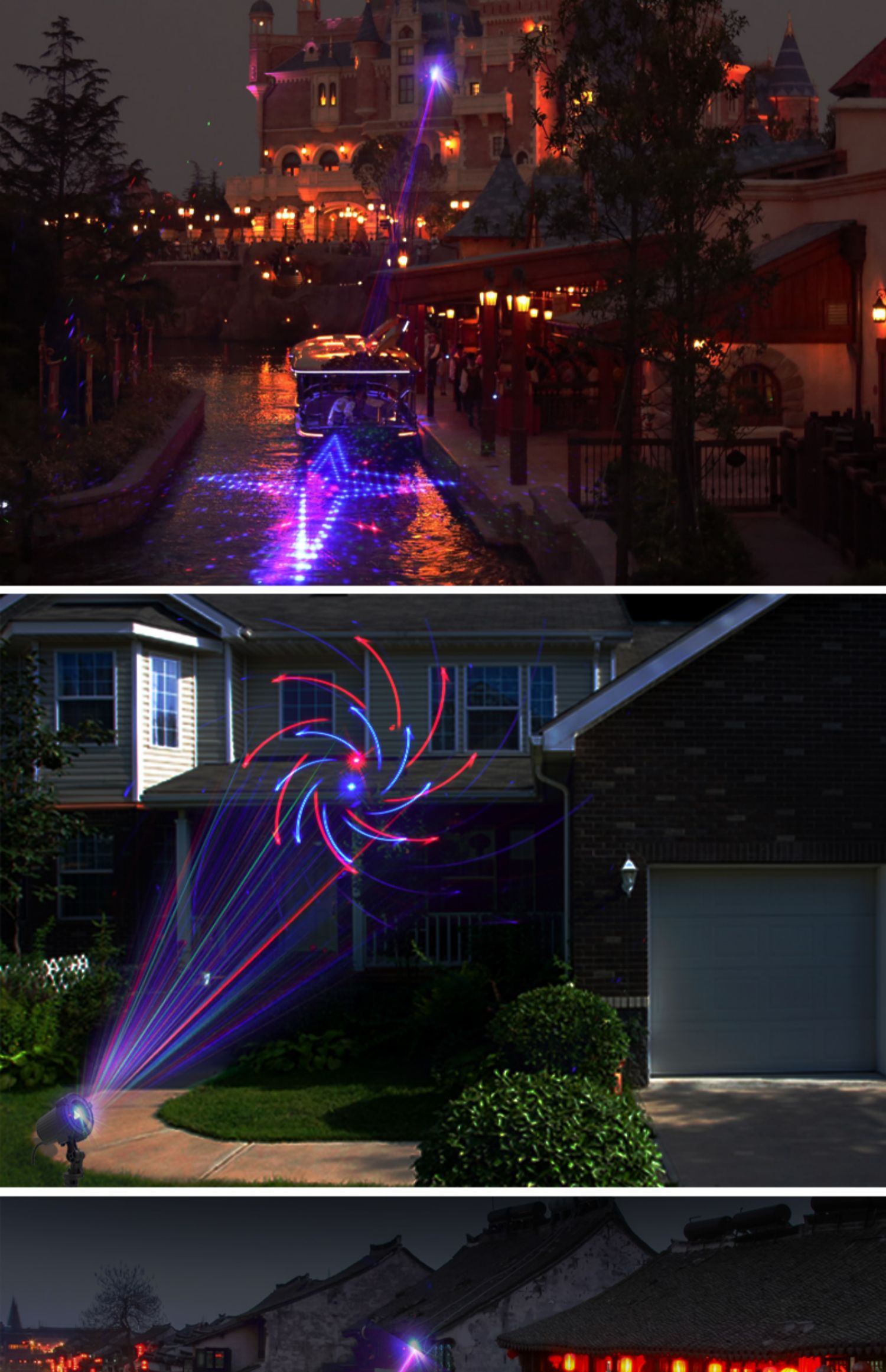 户外水庭院灯家用室外投影灯彩灯激光灯投射灯图案满天星旋转灯室内