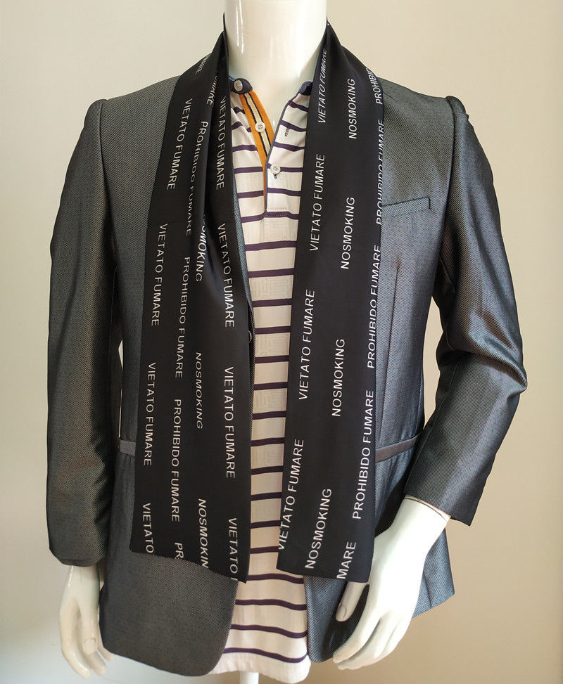 新品领巾男男士双面波点长领巾长条小丝巾英伦西装领口巾衬衫围脖丝巾