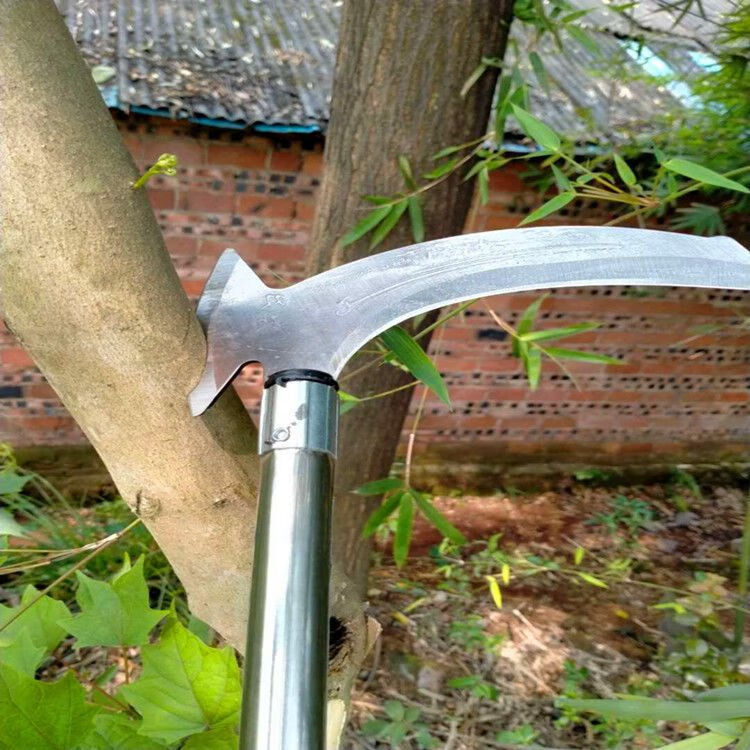 锰钢镰刀双刃柴割草刀农用户外钓鱼收割农用工具垂钓长柄钢 锰钢双