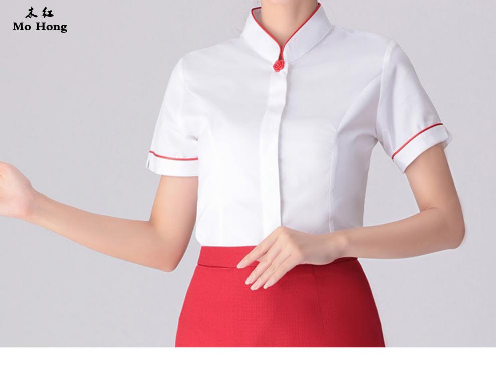 银行工作制服中信银行女衬衣修身袖口撞色衬衫西服工装服套装 马甲 xl