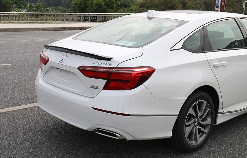 定制本田inspire英诗派英斯派尾翼改装烤漆免打孔压翼 彩晶黑色【图片