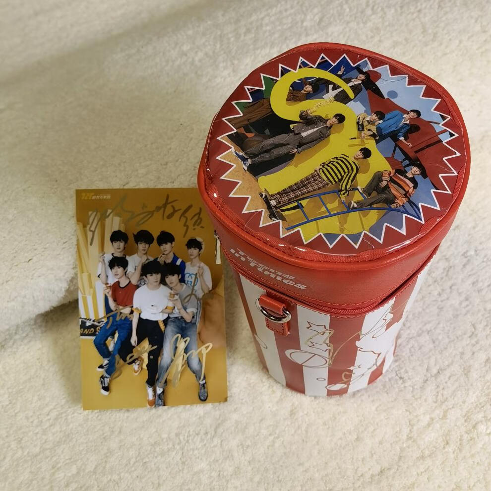 ugg围巾羊绒时代少年团tnt爆米花桶舞象之年亲笔签名实体专辑桶签名