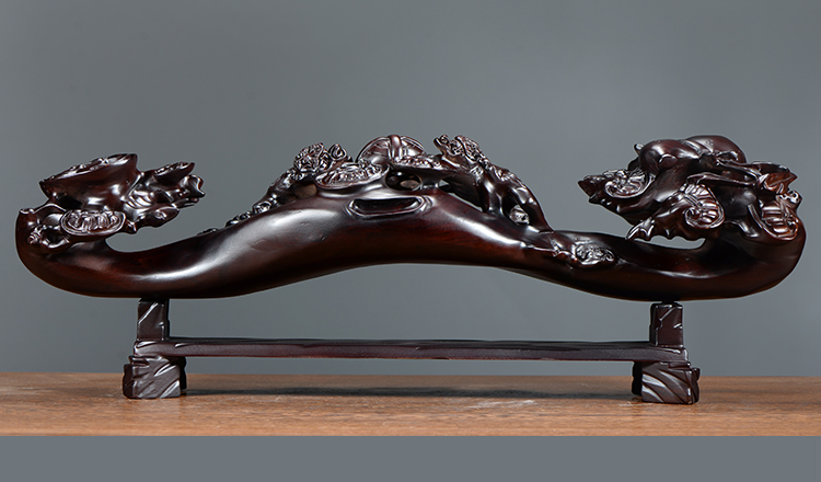 唐砖檀实木质如意摆件事事如意红木工艺品乔迁招财家居玄关装饰礼品整