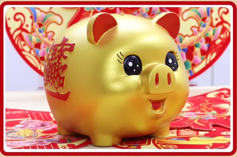 金猪存钱罐猪猪儿童防摔2019加大号小猪储蓄罐可取成人猪头储钱罐