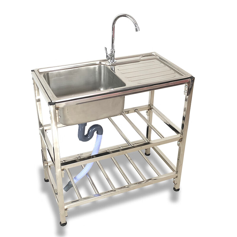 洗菜洗脸洗碗操作台面架子厨房不锈钢支架盆水槽双槽带水斗池盆架