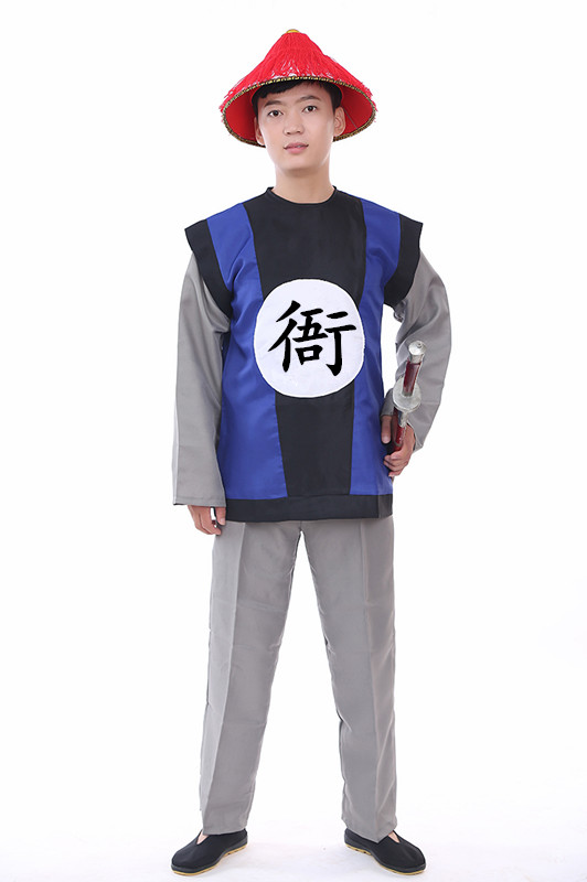 阁版戏服男囚服古装中衣中裤全白演出服古代囚犯清朝官兵监狱犯人服