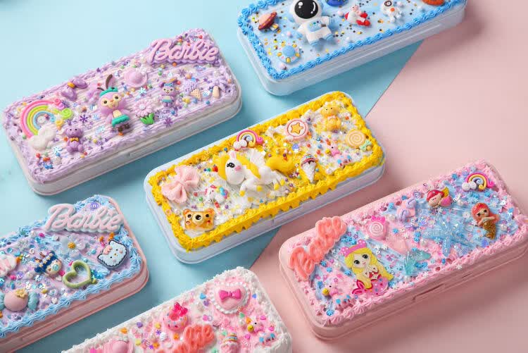 fgacct仿真奶油胶文具盒手工diy奶油胶配件文具盒材料包圣诞创意手工