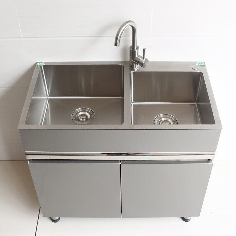 304不锈钢洗衣柜组合阳台洗衣池带搓板简约小户型洗菜台盆落地柜wm