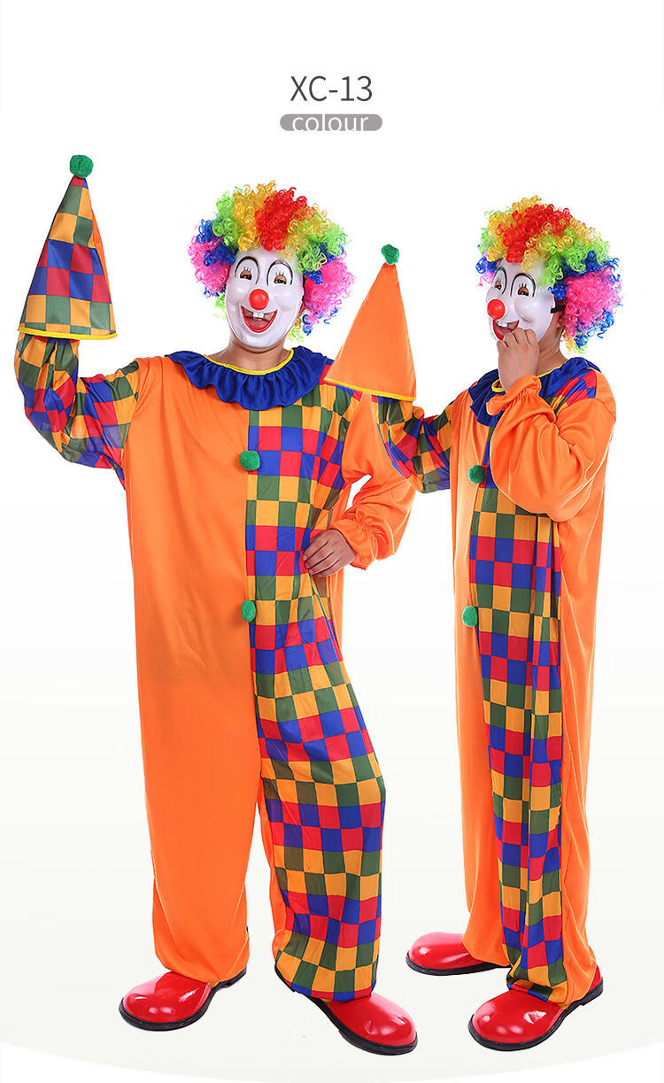 节表演服饰演出装扮男女款成人小丑服装小丑衣服套装 xc-15小丑套装 l