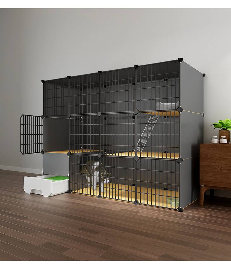 猫窝别墅 两只猫 猫笼子家用带厕所一体猫舍猫柜猫屋超大自由空间猫咪