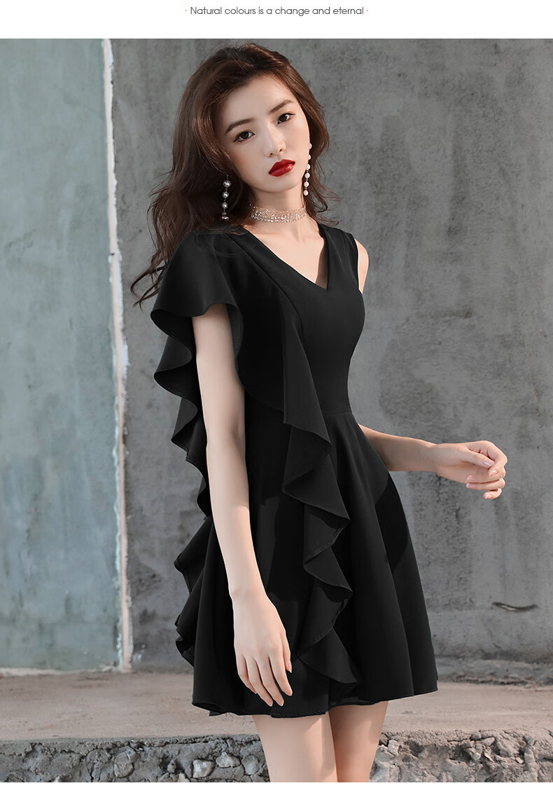 洋装小礼服裙女2019新款宴会名媛生日派对气质连衣裙晚会显瘦短款