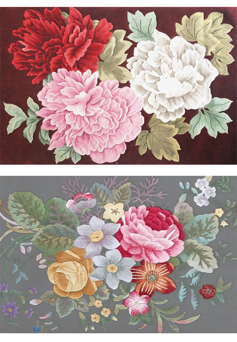 现代牡丹花卉客厅地毯 flower carpet印花地毯 df-208 200x300cm