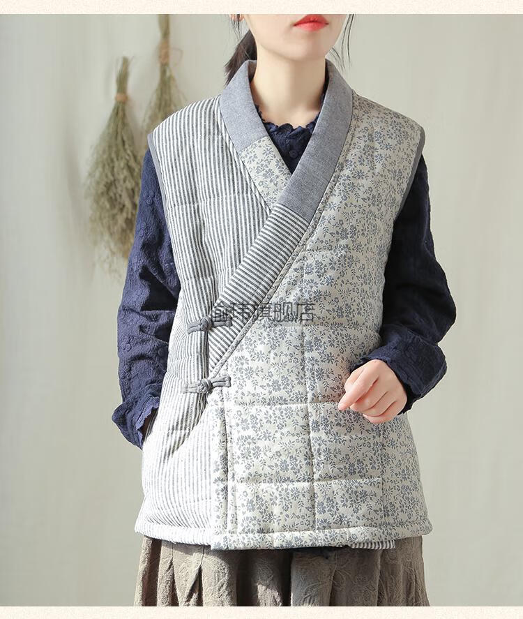 马夹】民族风夹棉马甲中国复古文艺女装棉女外穿女士坎肩禅意加厚冬