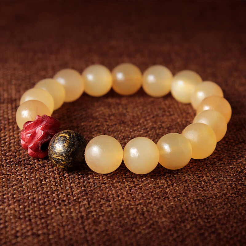 巴翼鸟 天然羊角手链 满血羊角108颗佛珠8mm带血羊角手串定制 满血款7