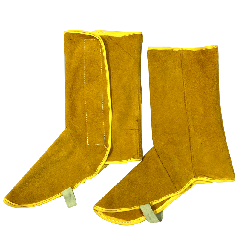 厂家直销长护脚焊工套焊接鞋套牛皮电焊防护脚盖耐高温防焊渣 短款