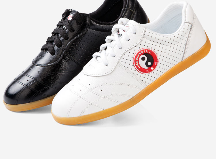 小和山太极鞋女真皮软牛皮牛筋底武术鞋男太极拳练功鞋子夏季透气