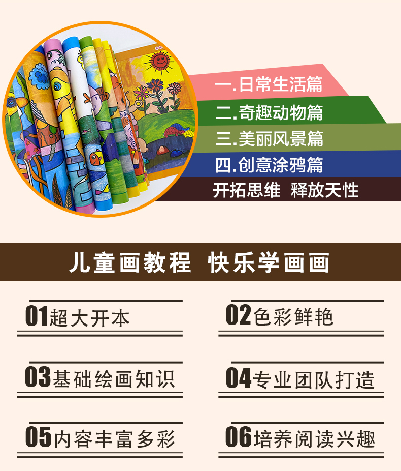 《儿童画画教材8岁创意画书籍 启蒙绘画教教程幼儿园5岁孩子学画画零