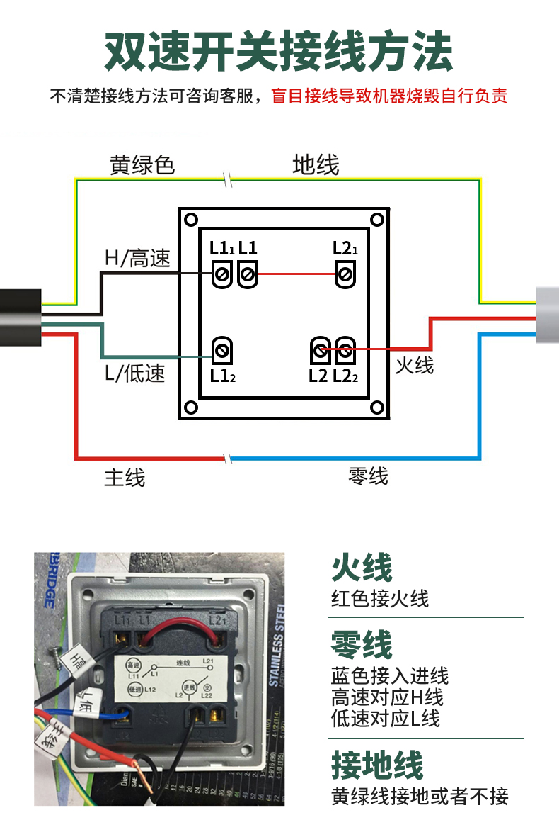 排风扇接线图片接法图片