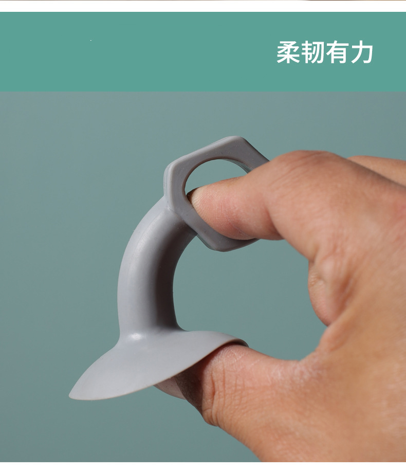 定制新款门吸硅胶免打孔门把手防撞垫门后吸盘卫生间门碰门档灰色黑色