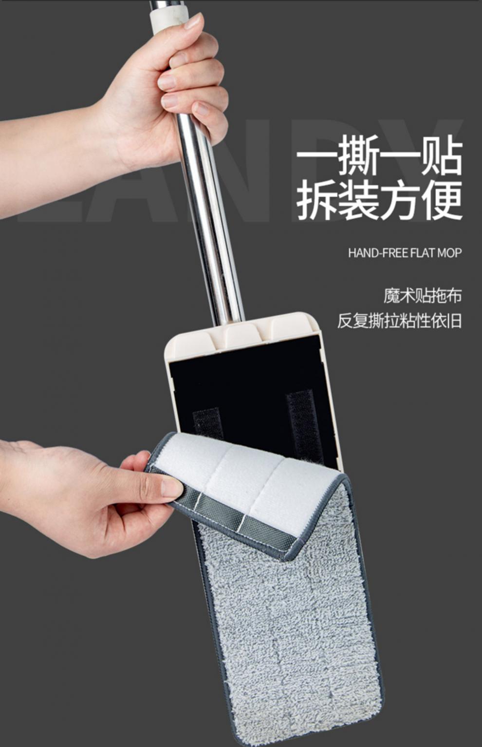 拖把墩布头替换杆更换尘推拖布替换连接头加两块布适合22cm杆子直径