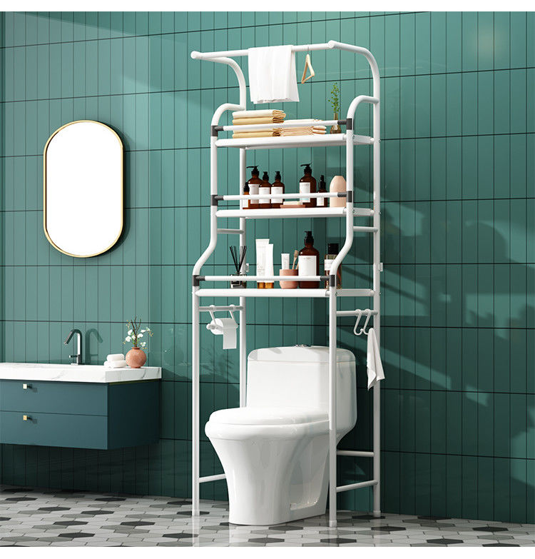 浴室洗手间厕所收纳洗衣机坐便器落地马桶架子基础款马桶架3层白色