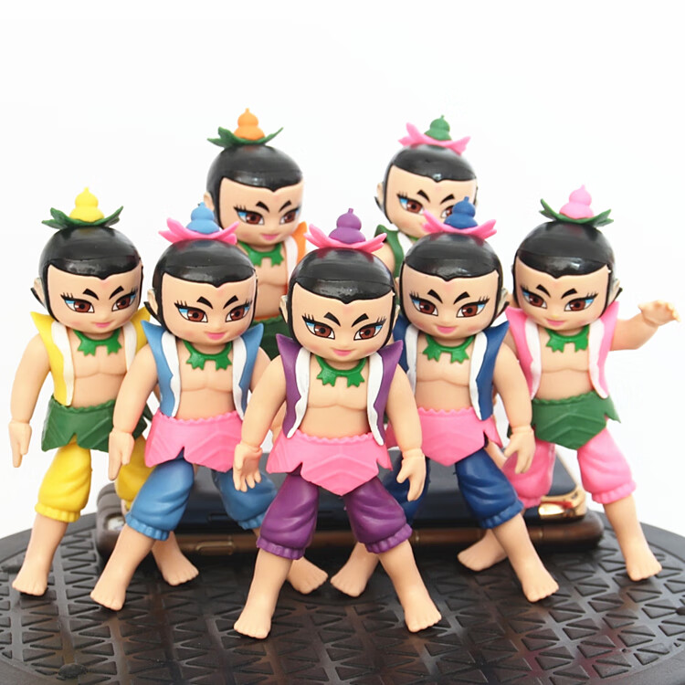 金刚葫芦娃七兄弟关节可动摆件换配件人偶模型公仔生日礼物 q版葫芦娃