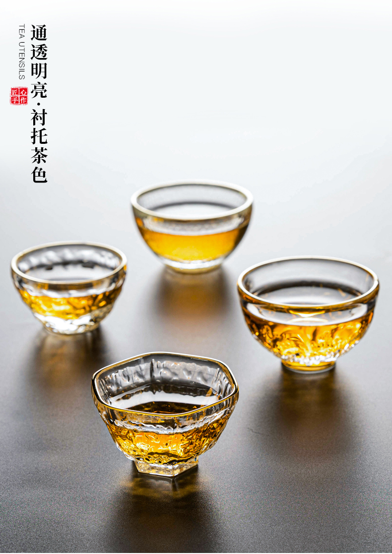 玻璃茶杯品茗杯耐热创意功夫茶具小号茶碗主人杯喝茶小