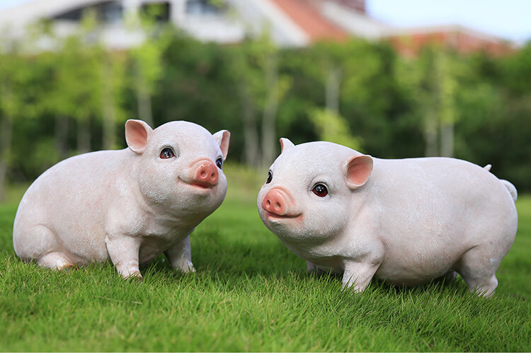 仿真超市花猪小香猪摆件餐厅雕塑假的动物摆设模型花园庭院子装饰乳